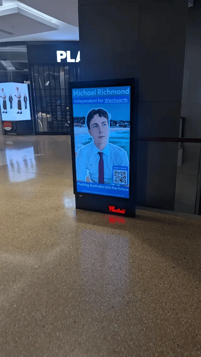 Campaign digital billboard at Westfield