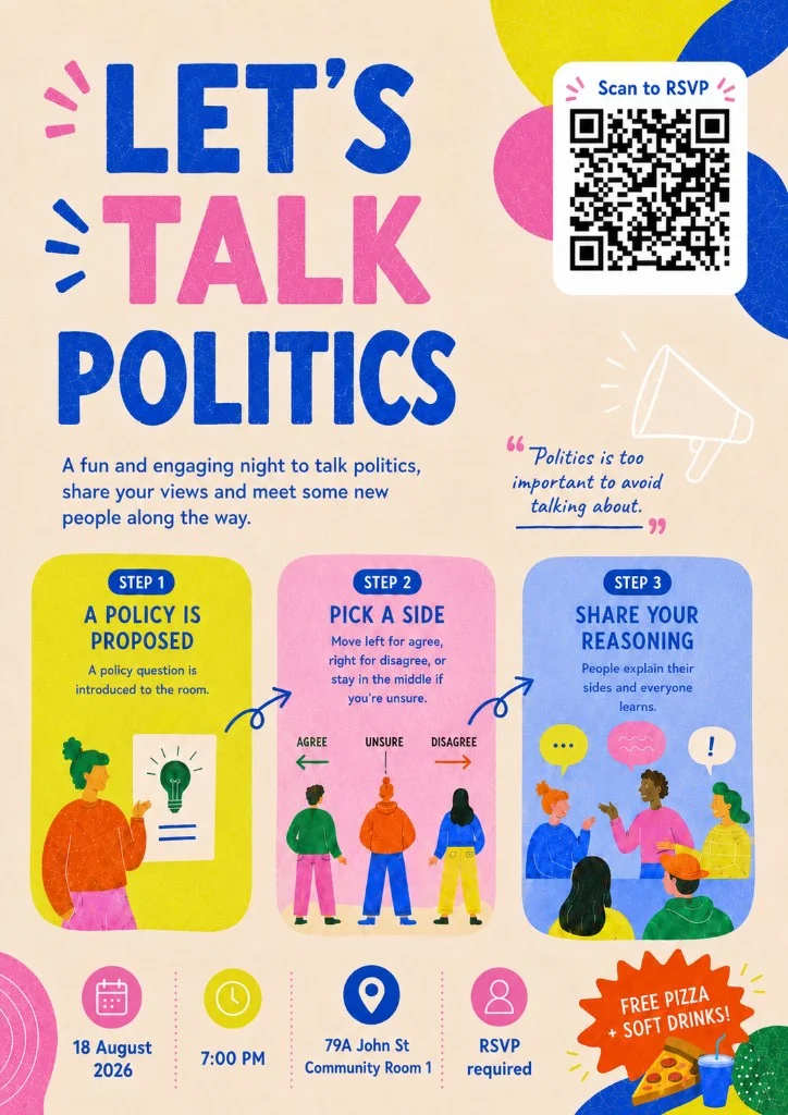 Let's Talk Politics event poster