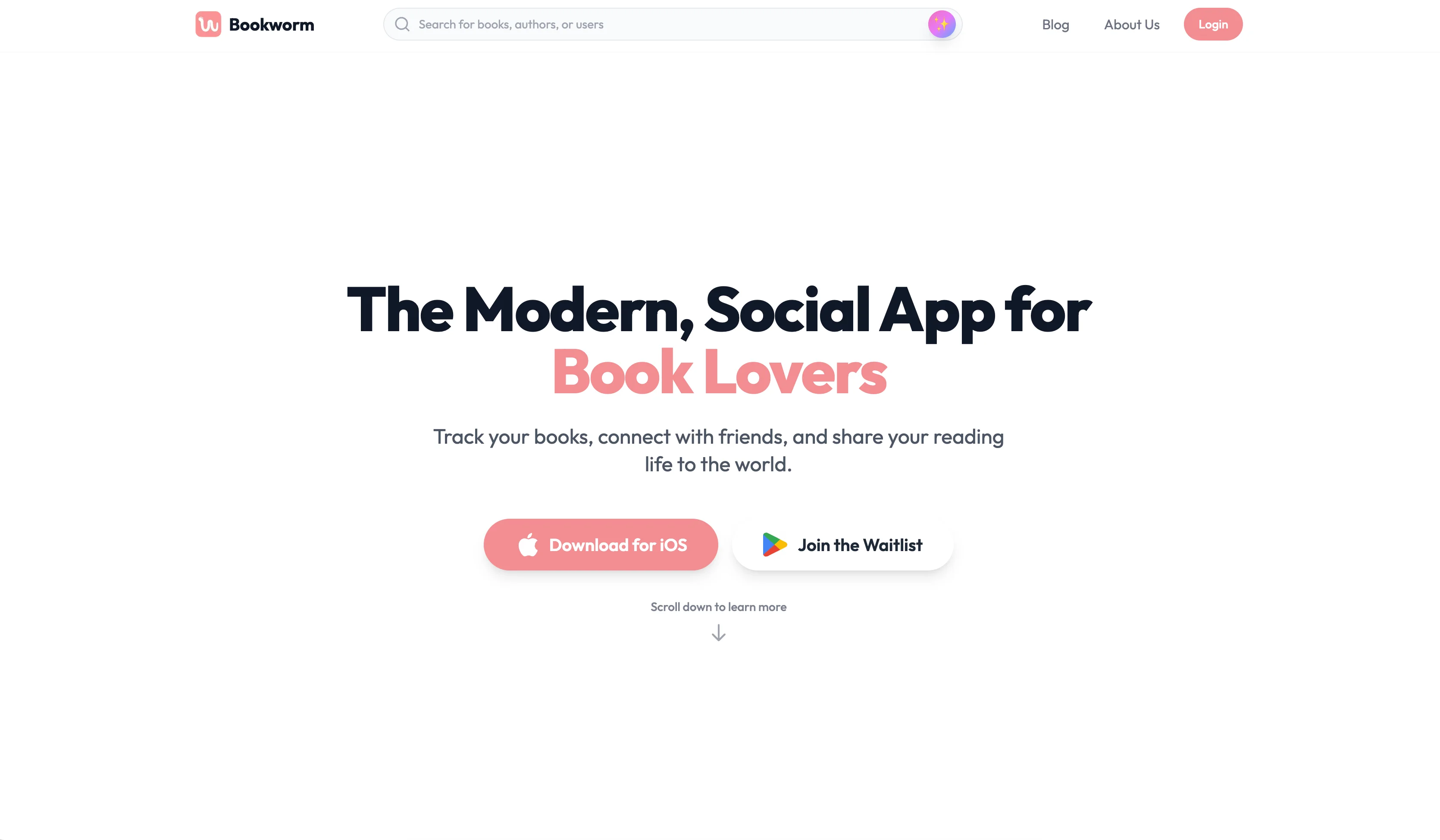 Bookworm homepage
